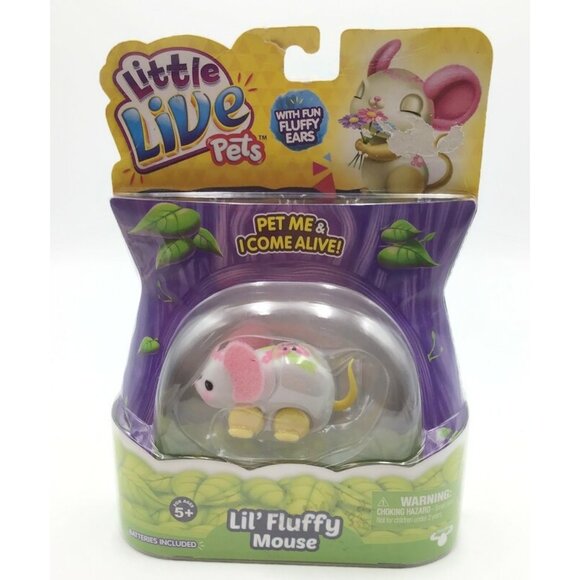 Little Live Pets Lil' Fluffy Mouse - Blossy Top - HTF Retired Moose Toys 2016 - Picture 1 of 7